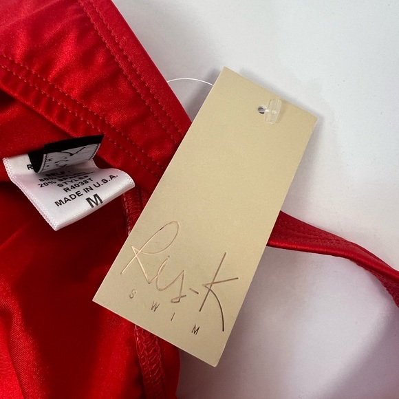 Ris-K Frolic Wrap Around Bikini Top in Shine Red Size Medium NEW With Tags - Picture 9 of 11